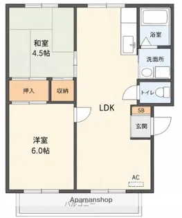 クレアンヌーヴ平岡B棟【2階】の間取り