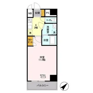 1Kの間取り画像