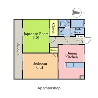 柊館Ⅰ・Ⅱ【1階】の間取り