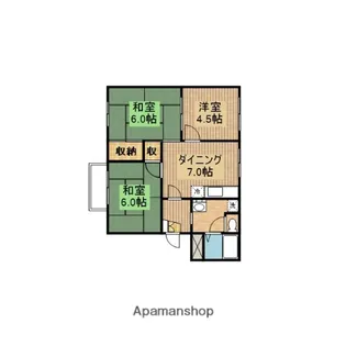 第二岡野ハイツ【2階】の間取り