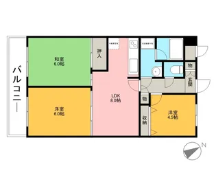 ドミールシャルマン【2階】の間取り