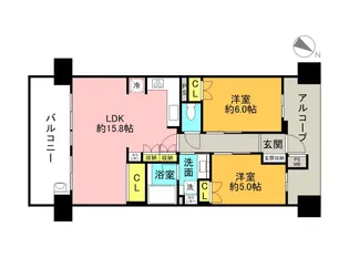レクセル越谷【12階】の間取り