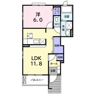 ジュネ フィーユA【1階】の間取り