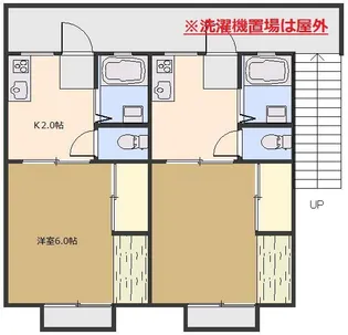 コーポ藍蓼(あいたで)【201号室号室】の間取り