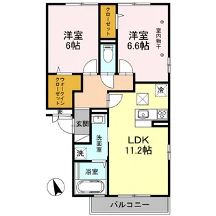 アンクレージュせんげん台【1階】の間取り