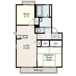 ロアンヌ A棟【1階】の間取り