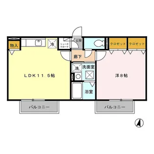 レセンテ中央【1階】の間取り