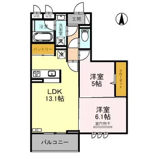 ピース ラ ヴィータ E(イースト)【3階】の間取り