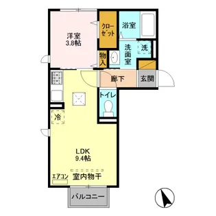 セジュールウィット大池【1階】の間取り