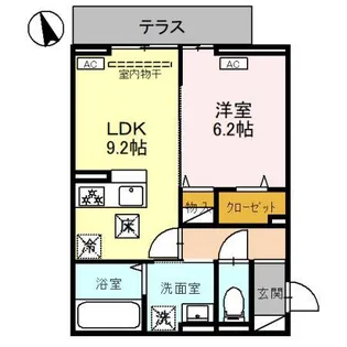 Dアヴァンス赤山【1階】の間取り