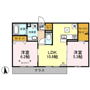 サンフルール【1階】の間取り