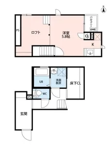 埼玉県春日部市小渕【アパート】の間取り