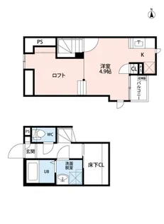 埼玉県春日部市小渕【アパート】の間取り
