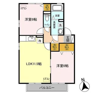 CHARMANT COURT M’S【2階】の間取り