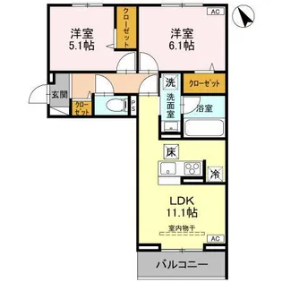 メゾンクレール【1階】の間取り