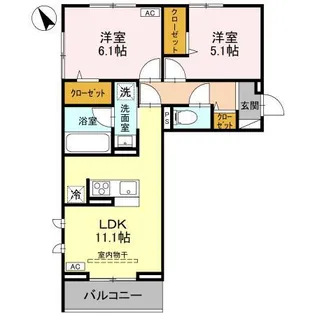 メゾンクレール【2階】の間取り