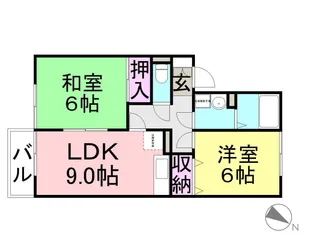 ハイツ・リヴァーサイド【2階】の間取り