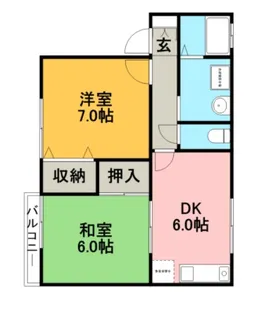 ガーデンハイツ桜丘【2階】の間取り