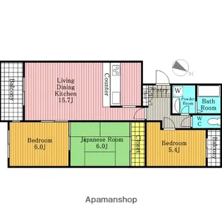 ロイヤルヒルズ【C-203号室】の間取り