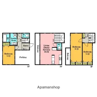 埼玉県さいたま市中央区下落合6丁目【一戸建】の間取り
