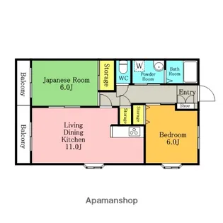 ウィンルック与野【108号室】の間取り