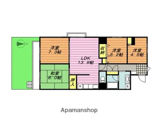 コープ野村浦和2号棟【111号室】の間取り