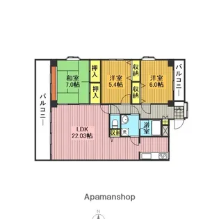 プレステージロイヤルハウス【2階】の間取り