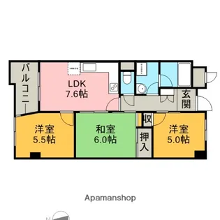 ファーストパレス与野本町【5階】の間取り