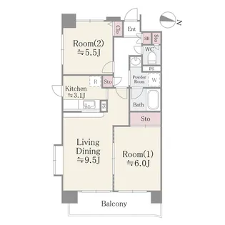 ディアプレイス【7階】の間取り