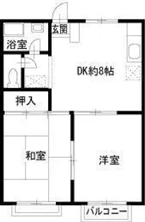 皇山町ハイツ【2階】の間取り