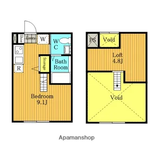 アミュレット新都心【102号室】の間取り