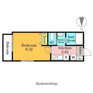 キャメル与野本町Ⅳ【106号室】の間取り