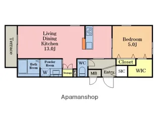 GRACE FLARE【102号室】の間取り