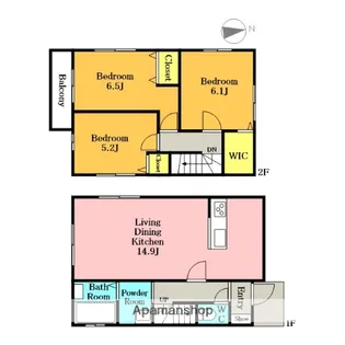 埼玉県さいたま市中央区八王子3丁目【一戸建】の間取り