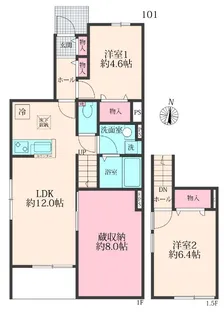 埼玉県さいたま市中央区八王子2丁目【アパート】の間取り