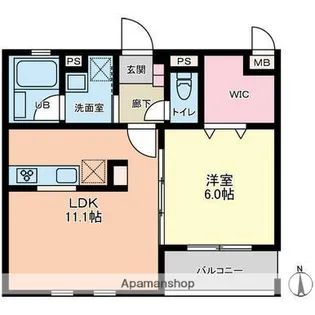 マイエス櫛引【1階】の間取り