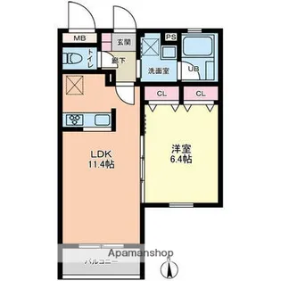 マイエス櫛引【1階】の間取り