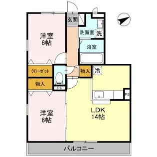 ベルデュール 壱番館【2階】の間取り