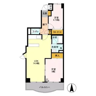 グランソレイユ大宮【5階】の間取り