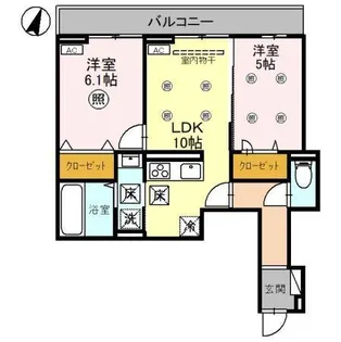 NOBLE VILLA針ヶ谷【1階】の間取り