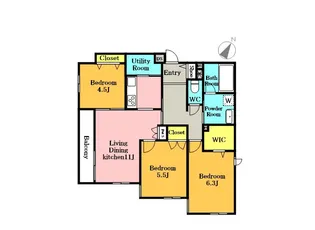 POLARIS新都心【1階】の間取り