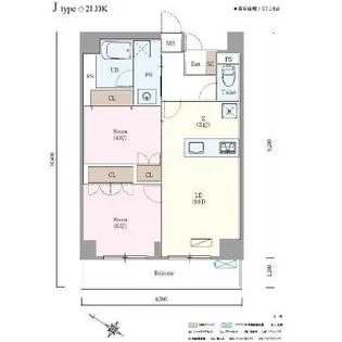 ロイジェントさいたま新都心【9階】の間取り