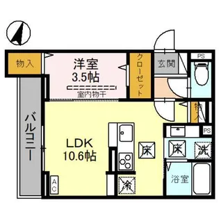 NOBLE RAFFINER 針ヶ谷【1階】の間取り