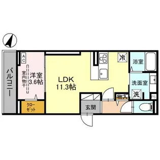 NOBLE RAFFINER 針ヶ谷【2階】の間取り
