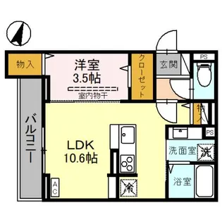 NOBLE RAFFINER 針ヶ谷【2階】の間取り
