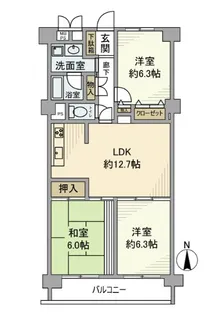 コープ野村浦和2号棟【7階】の間取り