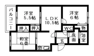 ヴァンベール神山 Ⅰ【3階】の間取り