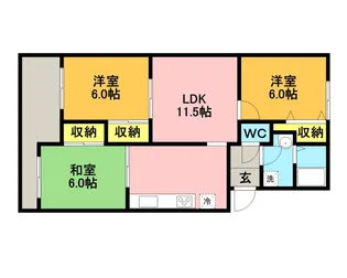 ヴァンベール神山 Ⅱ【3階】の間取り