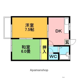 コーポコルサージュⅢ【102号室】の間取り