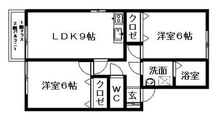 プレジュール 弐番館【1階】の間取り